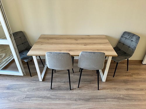 Стол Лота Лофт 140 25 мм черный матовый / бетон фото покупателя 983