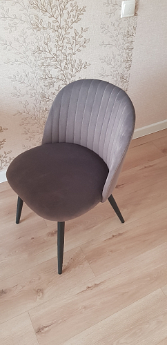 Стул на металлокаркасе Gabi dark beige / black / silver фото покупателя 731