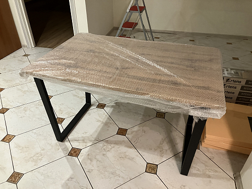 Деревянный стол Лота Лофт 120х75 белый матовый / дуб крафт золотой фото покупателя 1016