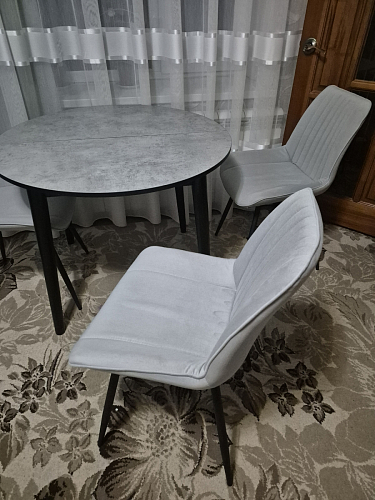 Стул на металлокаркасе Седа 360 К латте (velutto 08) / белый фото покупателя 212