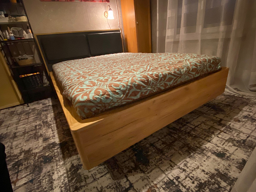 Двуспальная кровать Клауд 160х200 парящая дуб крафт золотой / антрацит фото покупателя 337