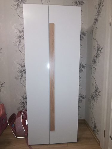 Шкаф двухдверный Куба 1706.М4 дуб сонома / белый глянец фото покупателя 1