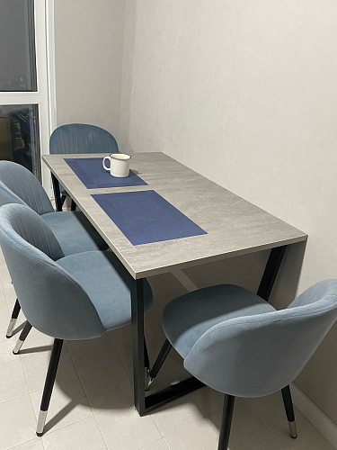 Стол Лота Лофт 120 32 мм бетон / черный матовый фото покупателя 62