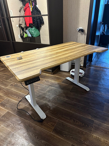 Компьютерный стол Маркос 140х80 тауп / черный фото покупателя 33