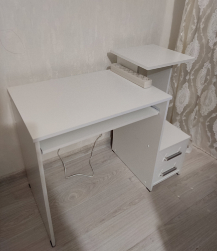 Стол компьютерный Джаз-24 правый белый фото покупателя 126