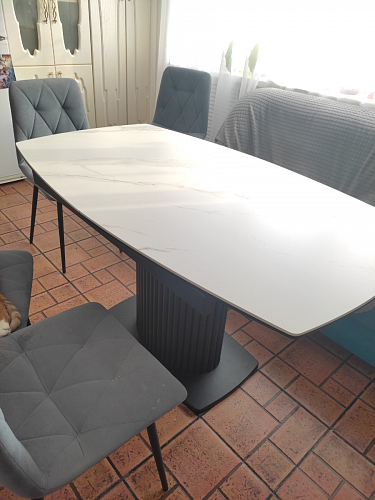 Керамический стол Фестер 140(180)х80 черный мрамор shakespeare black / черный фото покупателя 4