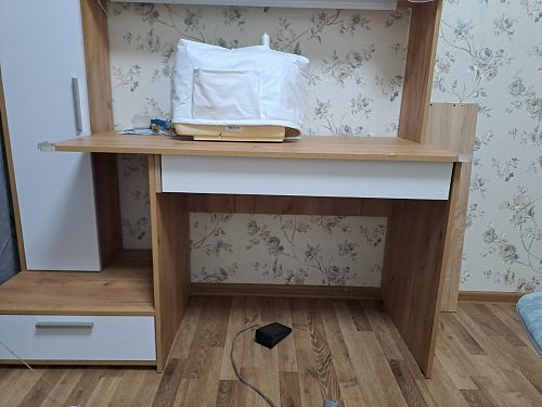 Письменный стол Лайт 03.243 дуб золотой (craft) / белый премиум фото покупателя 147