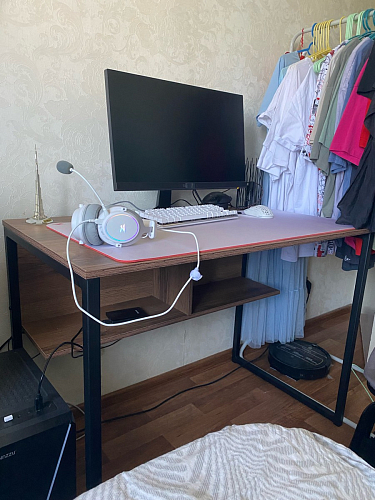 Письменный стол Клер Лофт дуб делано темный / черный матовый фото покупателя 20