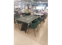 Керамический стол Вейв 160(220)х89 белый с прожилками gilt white / черный из шоурума 2