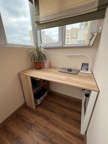 Письменный стол Битти Лофт 116х60х75 дуб вотан / белый матовый фото покупателя 107