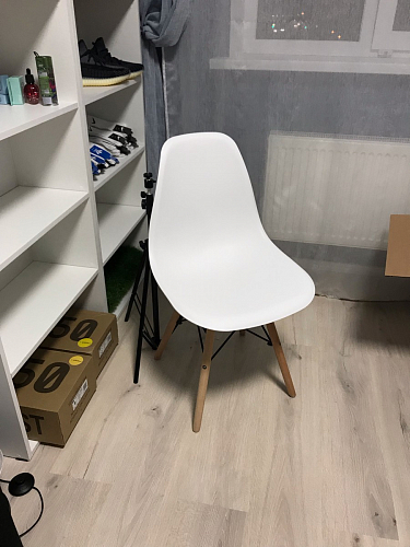 Пластиковый стул Eames PC-015 серо-голубой / дерево фото покупателя 400