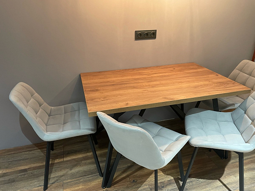 Стул на металлокаркасе Челси велюр коричневый / черный каркас фото покупателя 100