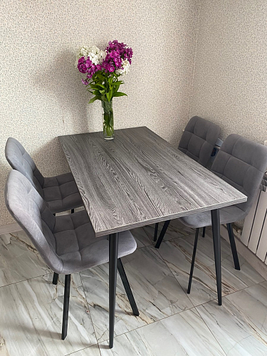 Стул на металлокаркасе Чилли К светло-серый велюр / черный каркас фото покупателя 372