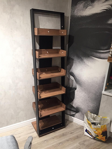 Стеллаж Nature 95 дуб табачный craft / черный фото покупателя 5