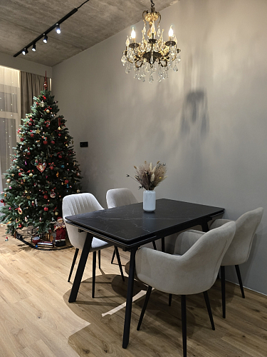 Керамический стол Норман 140 (200) х 80 белый мрамор alpin white / snow white / белый фото покупателя 12