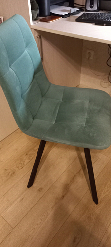 Стул на металлокаркасе Чилли К светло-серый велюр / черный каркас фото покупателя 1156