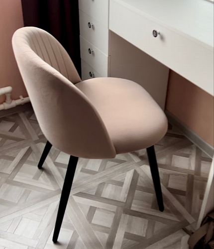 Стул на металлокаркасе Gabi dark beige / black / silver фото покупателя 677