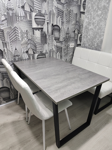 Стол Лота Лофт 120 32 мм бетон / черный матовый фото покупателя 314