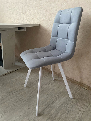 Стул на металлокаркасе Чилли синяя ткань / белый фото покупателя 1028