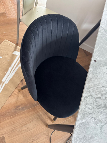 Стул на металлокаркасе Gabi 1 light blue / black / gold фото покупателя 572