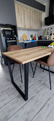 Деревянный стол Лота Лофт 140х80 дуб крафт табачный / черный матовый фото покупателя 455