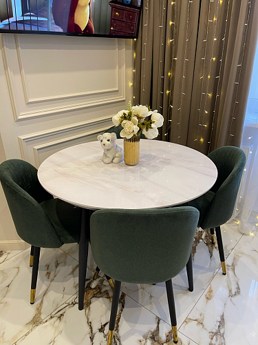 Стул на металлокаркасе Gabi 1 light purple / black / gold фото покупателя 60