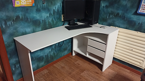 Письменный стол СПм-25 левый белый  - Уцененный экземпляр фото покупателя 10