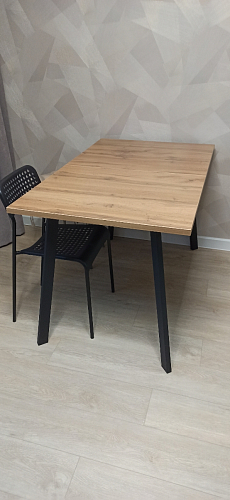 Стол Тринити Лофт 120 32 мм дуб галифакс табако / черный матовый фото покупателя 412