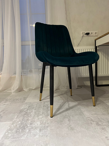 Стул на металлокаркасе Seda 1 green / gold / black фото покупателя 4