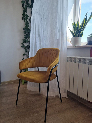 Стул на металлокаркасе Инклес желтый / черный глянец фото покупателя 2