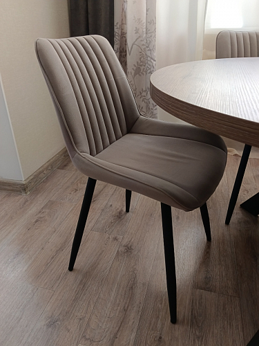 Стул на металлокаркасе Седа 360 К латте (velutto 08) / белый фото покупателя 95