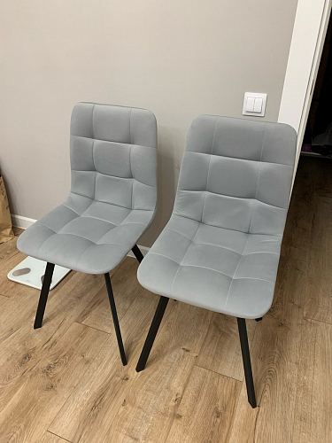 Стул на металлокаркасе Чилли К светло-серый велюр / черный каркас фото покупателя 1129