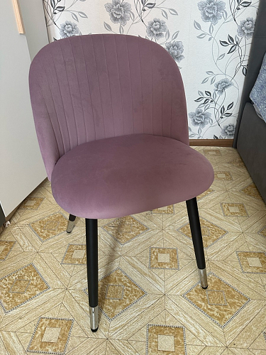 Стул на металлокаркасе Gabi 1 light blue / black / gold фото покупателя 104