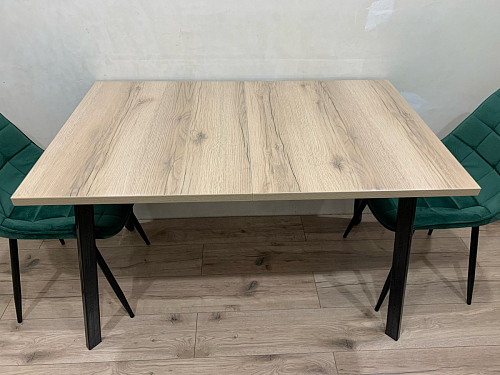 Деревянный стол Колон Лофт 120(160) х 75 черный матовый / бетон фото покупателя 8