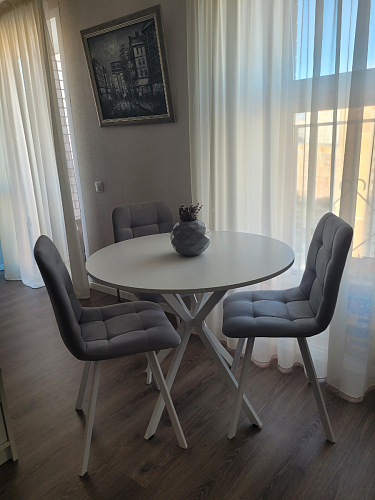 Стул на металлокаркасе Чилли К черный / зеленый фото покупателя 43