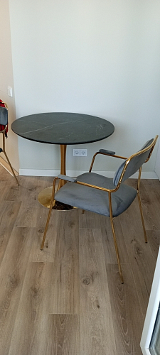 Стол Тулип 90х73 дуб вотан / белый  - Уцененный экземпляр фото покупателя 115