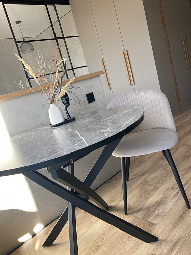 Стул на металлокаркасе Gabi dark beige / black / silver фото покупателя 236