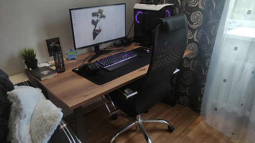 Стол Лота Лофт 140 25 мм черный матовый / бетон фото покупателя 200