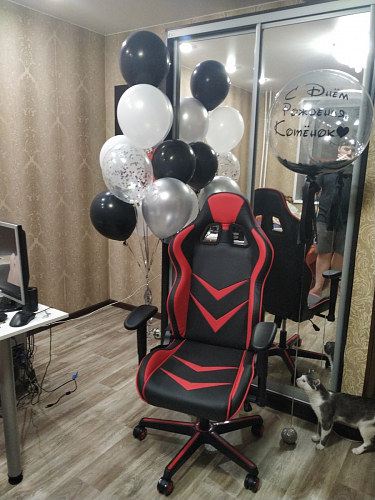 Компьютерное кресло Racer черное / голубое фото покупателя 2