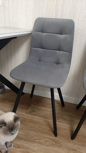 Стул на металлокаркасе Чилли темно-серый / черный каркас фото покупателя 217