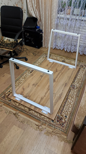 Стол Лота Лофт 140 25 мм черный матовый / дуб вотан фото покупателя 851