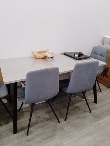 Стол Тринити Лофт 120 32 мм бетон / черный матовый фото покупателя 598