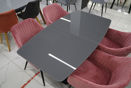 Стол на тумбе Теон дуб антор натуральный / графит из шоурума 3