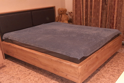 Двуспальная кровать Клауд 160х200 парящая дуб крафт золотой / антрацит фото покупателя 328