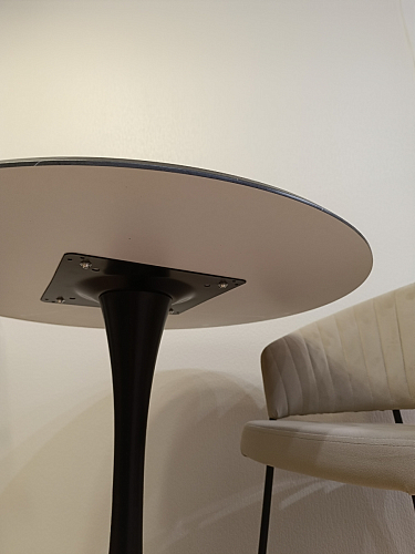 Стол Тулип 80х73 мрамор черный / белый фото покупателя 33