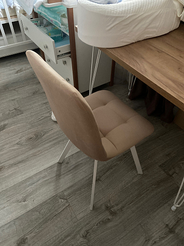 Стул на металлокаркасе Чилли К светло-серый велюр / черный каркас фото покупателя 687