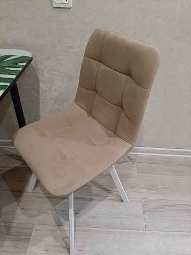 Стул на металлокаркасе Чилли К светло-серый велюр / черный каркас фото покупателя 778