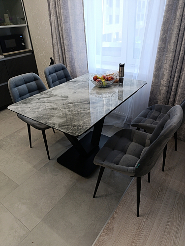 Стол на тумбе Бугун белый / золото фото покупателя 58