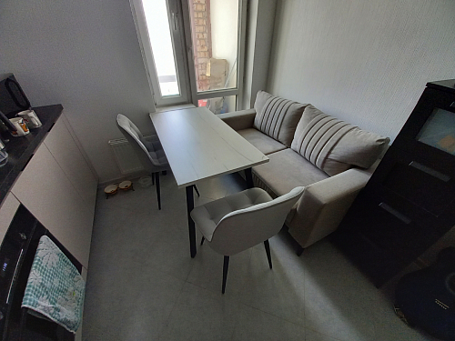 Стол Тринити Лофт 120 32 мм бетон / черный матовый фото покупателя 634