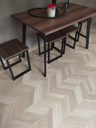 Стол раскладной Колон Лофт 120 32 мм дуб галифакс табако / черный матовый фото покупателя 57